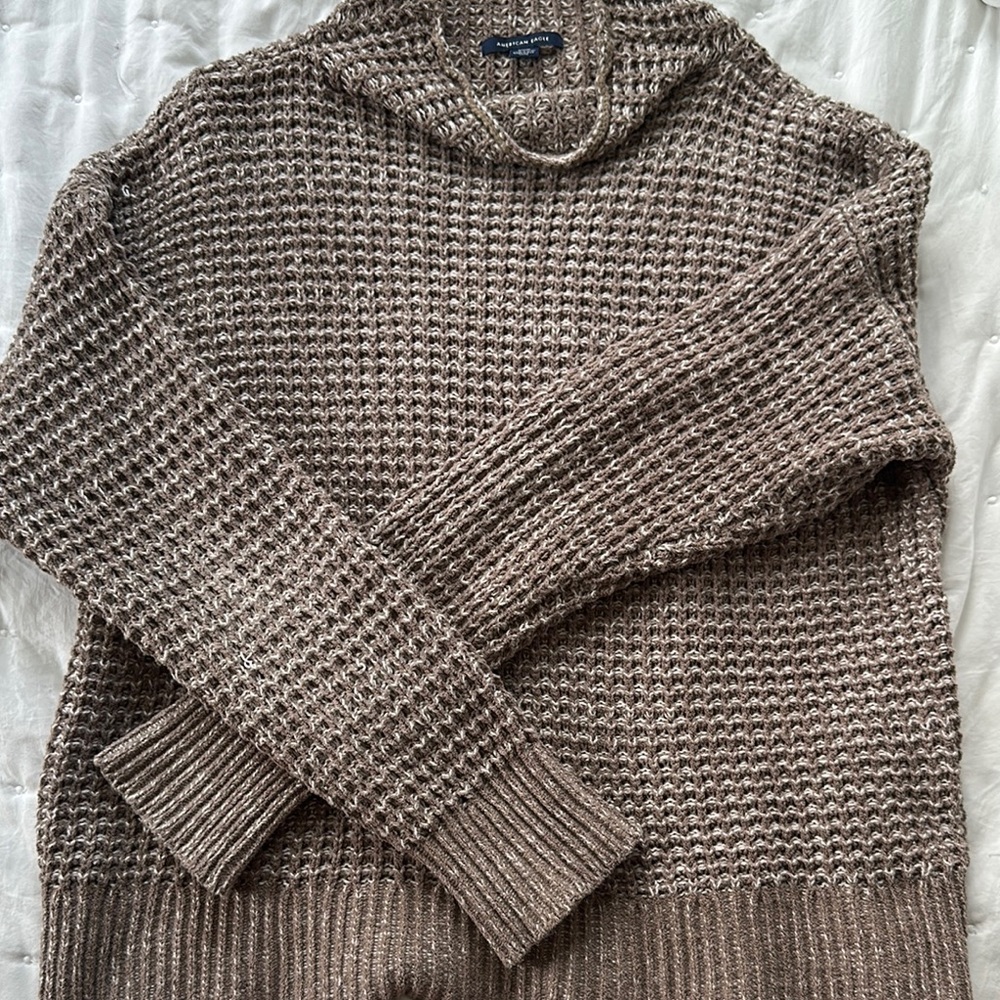 American Girl Brown Crewneck Sweater Chunky Knit